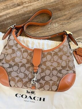 Coach Hamptons hobo bag in Crystal signature jacquard